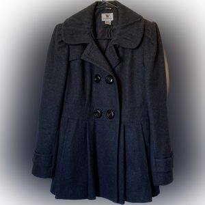 ❄️🧣CUTE WINTER JACKET🧣❄️Worthington wool blend gray pea coat SZ Small